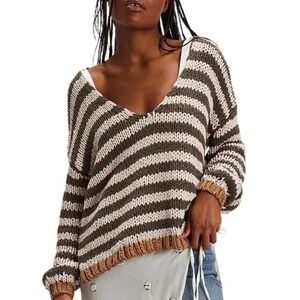 Free People Portland Pullover Sweater in Seaweed Shell Size XS‎ NWT